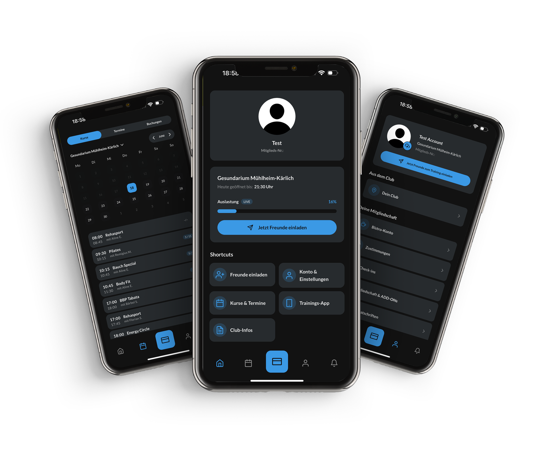 Mockup von der Gesundarium-Club-App